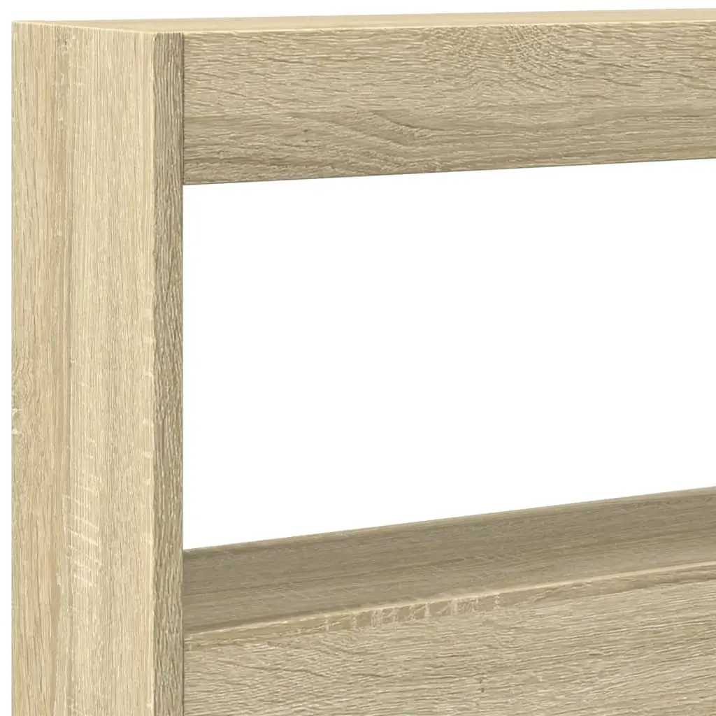 Brown Engineered Wood Headboard Cabinet with LED Lights