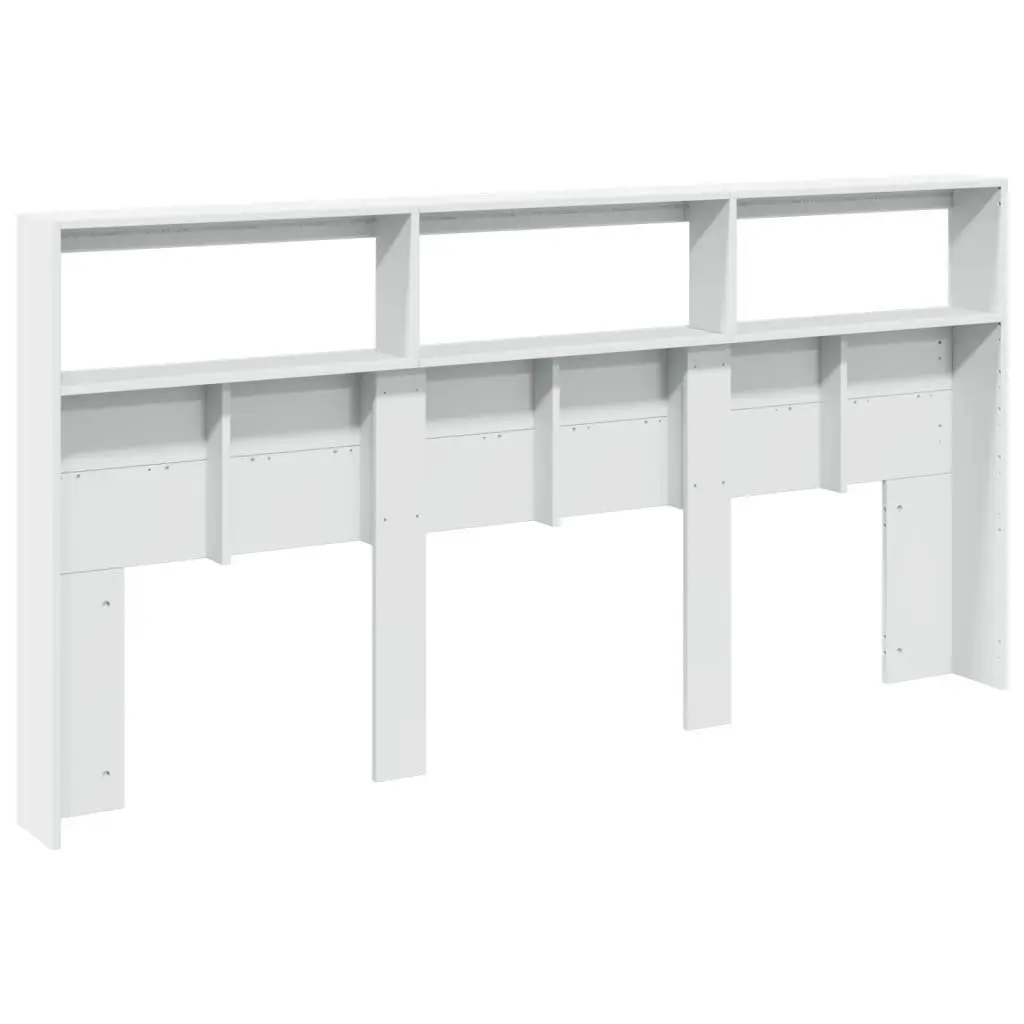 White Headboard Cabinet with RGB LED Lights 200cm