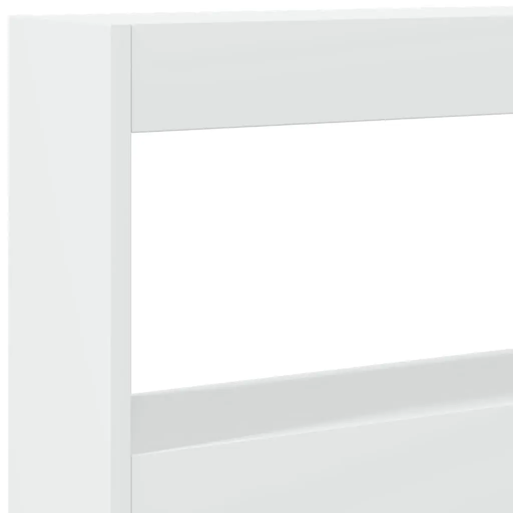 White Headboard Cabinet with RGB LED Lights 200cm