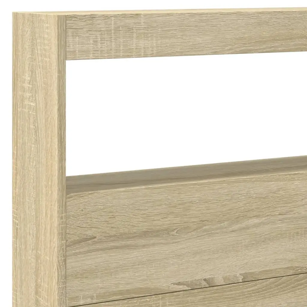 Brown Headboard Cabinet with LED Lights for Bedroom