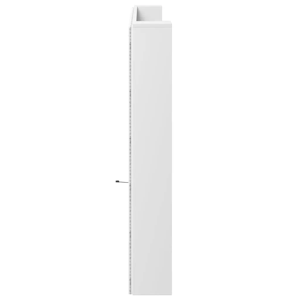 White Headboard Cabinet with RGB LED Lights 220cm