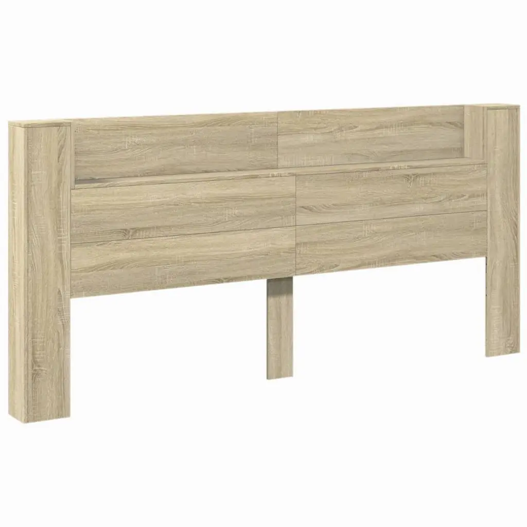 Brown Headboard Cabinet with RGB LED Lights