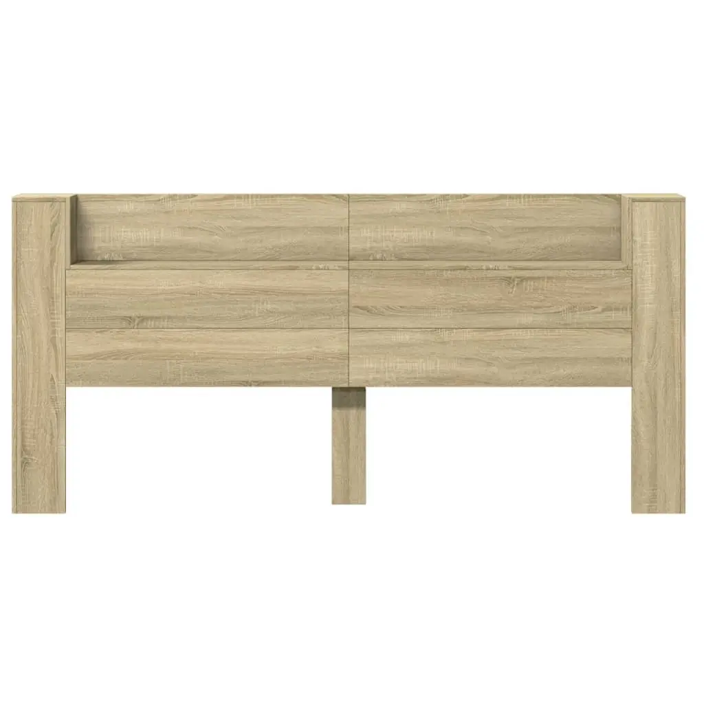 Brown Headboard Cabinet with RGB LED Lights