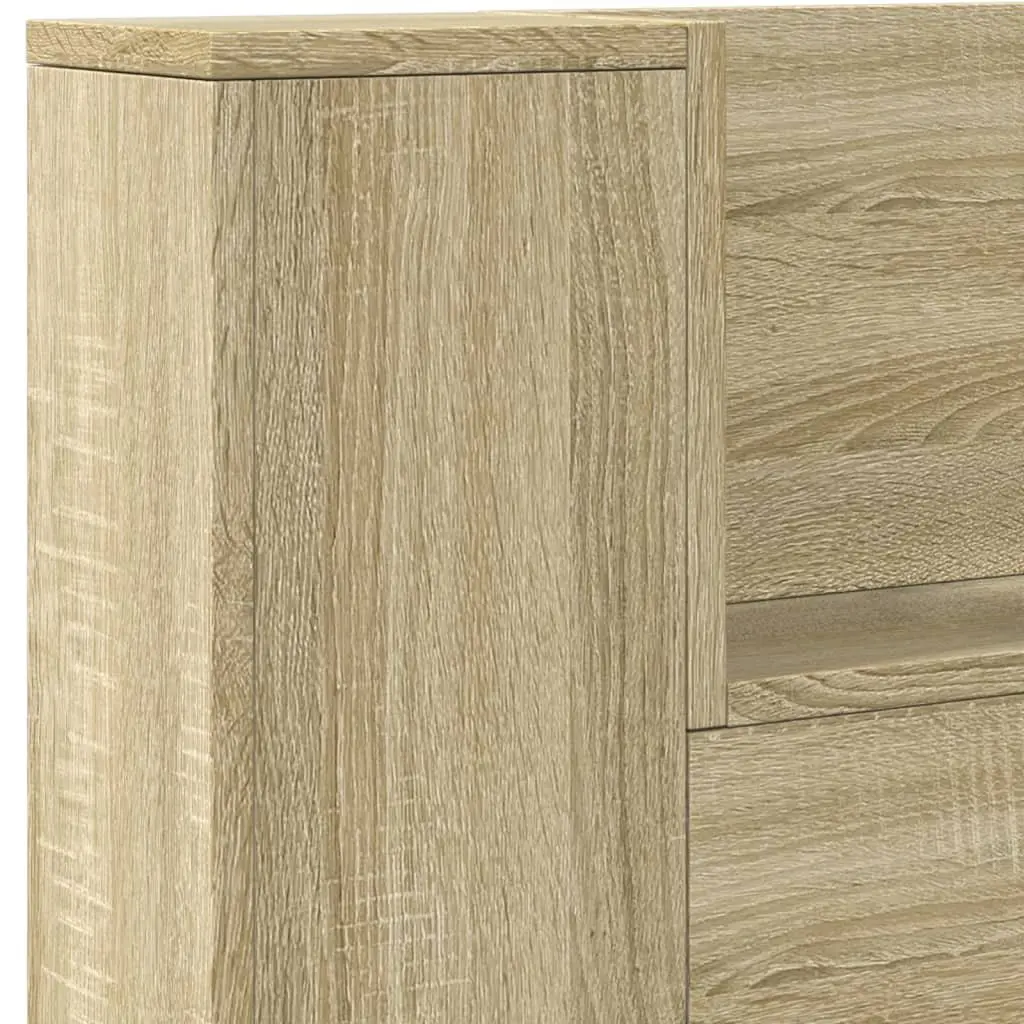Brown Headboard Cabinet with RGB LED Lights