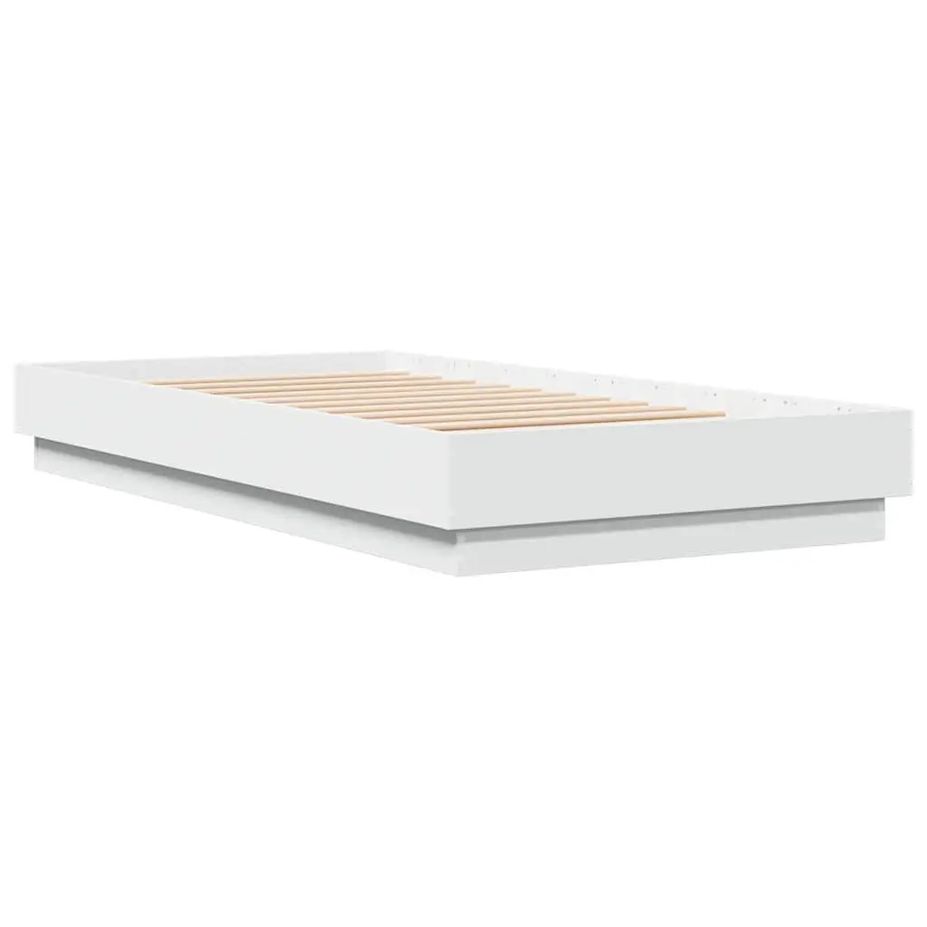 White Engineered Wood Bed Frame 90x190 cm