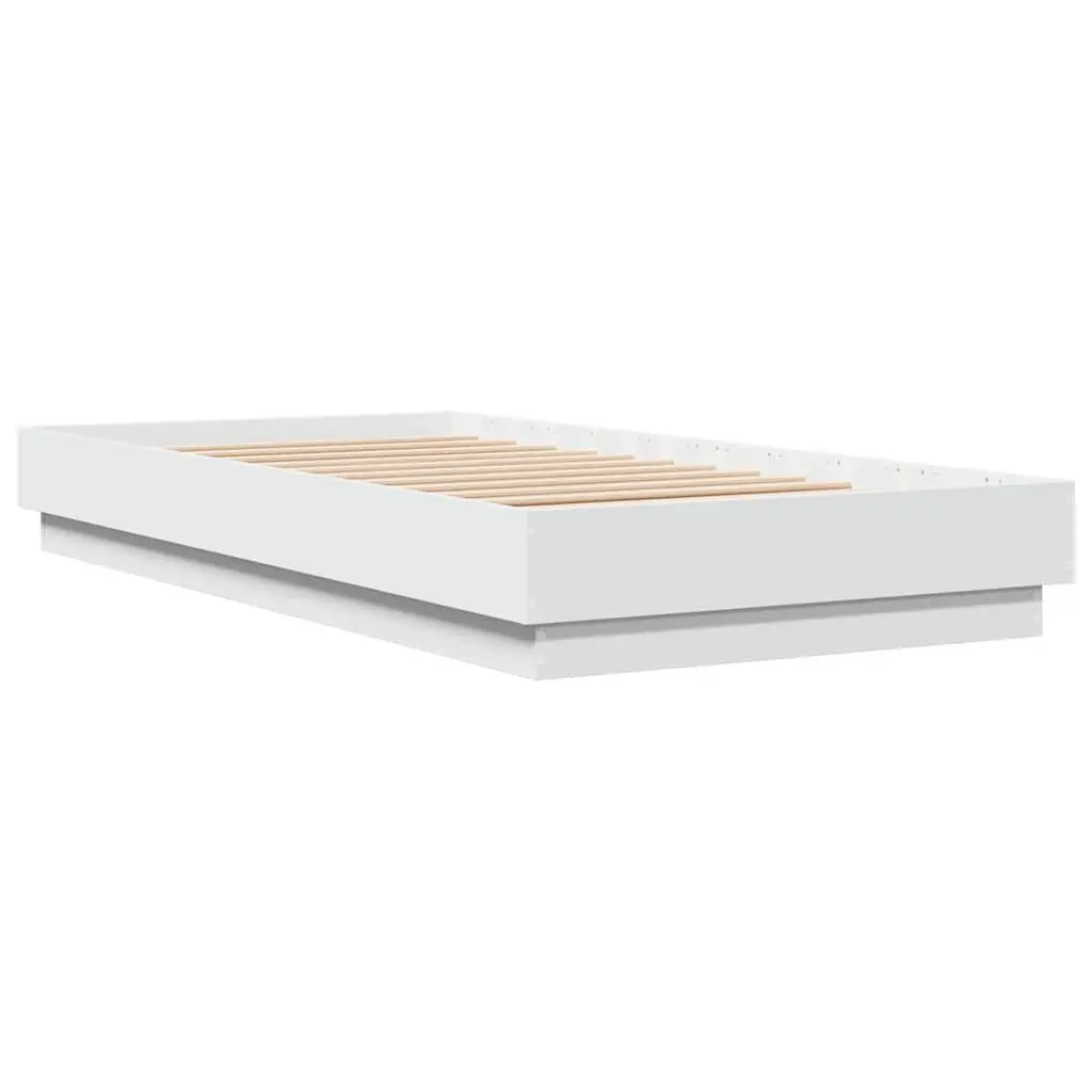 White Engineered Wood Bed Frame 90x190 cm