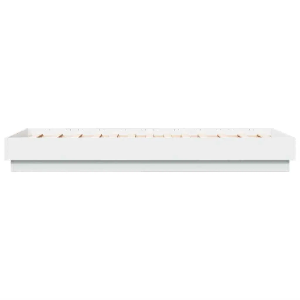 White Engineered Wood Bed Frame 90x190 cm