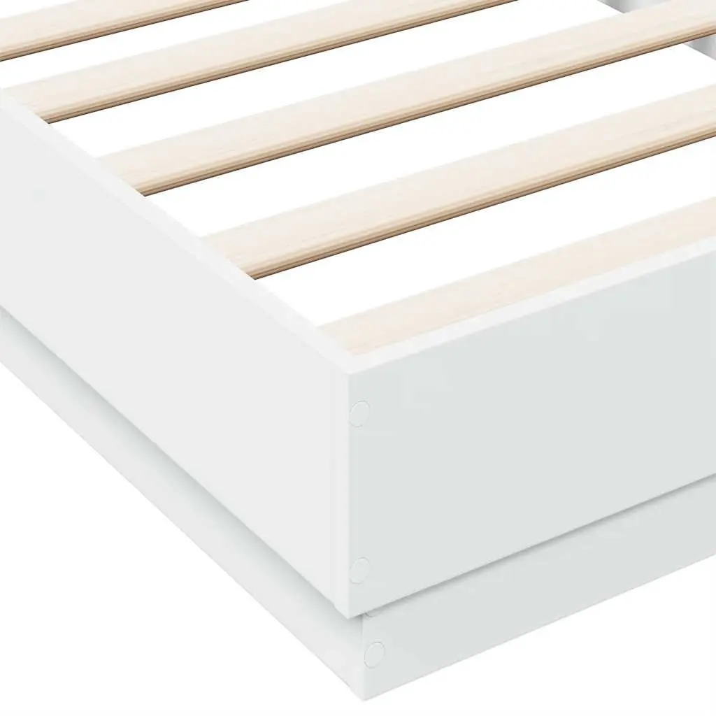 White Engineered Wood Bed Frame 90x190 cm