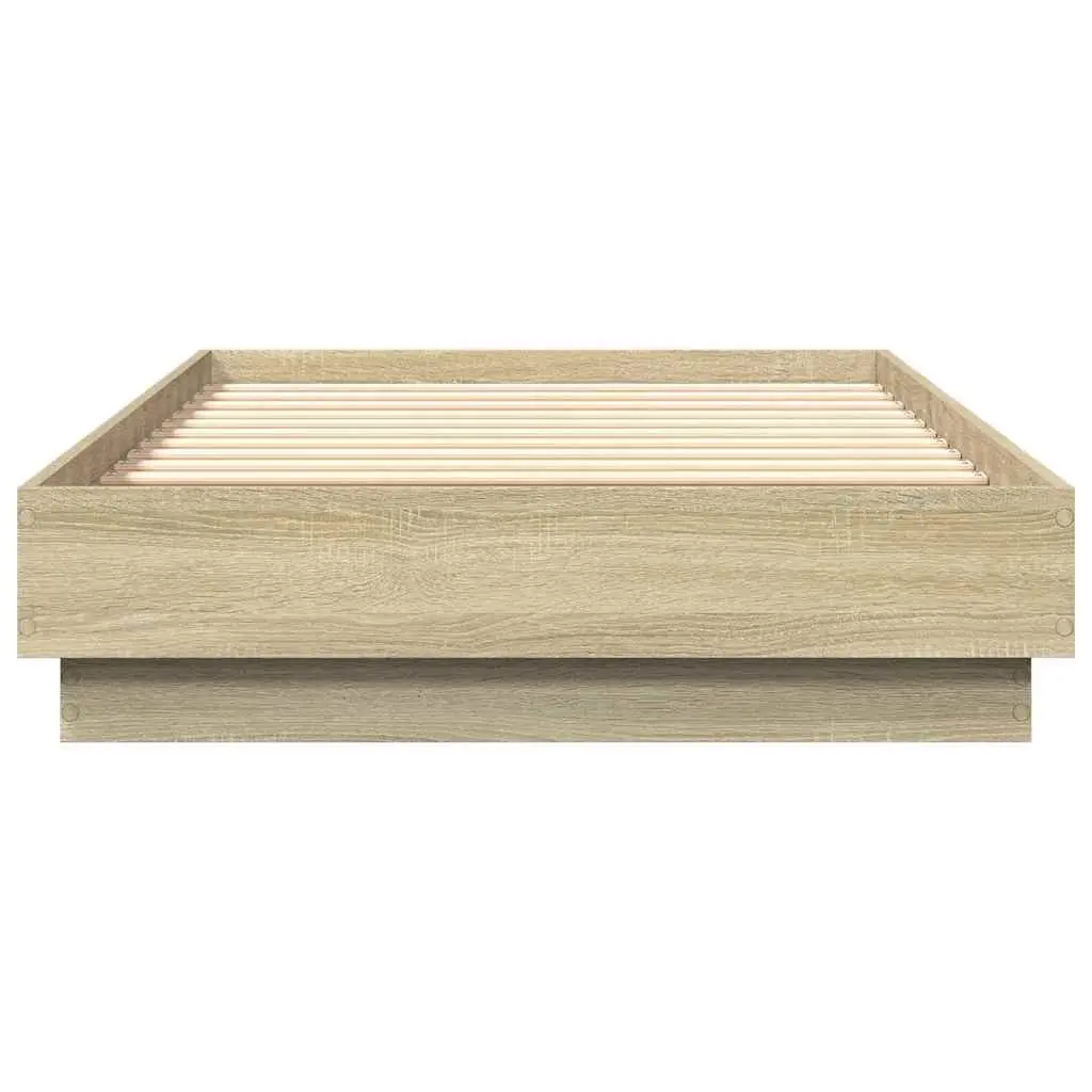 Sonoma Oak Bed Frame 90x190 cm with Slatted Base