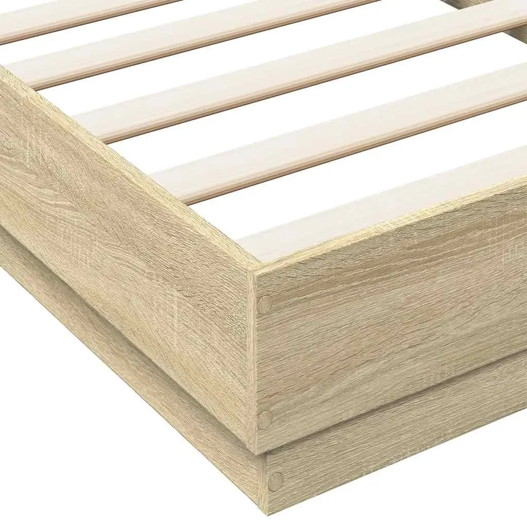 Sonoma Oak Bed Frame 90x190 cm with Slatted Base