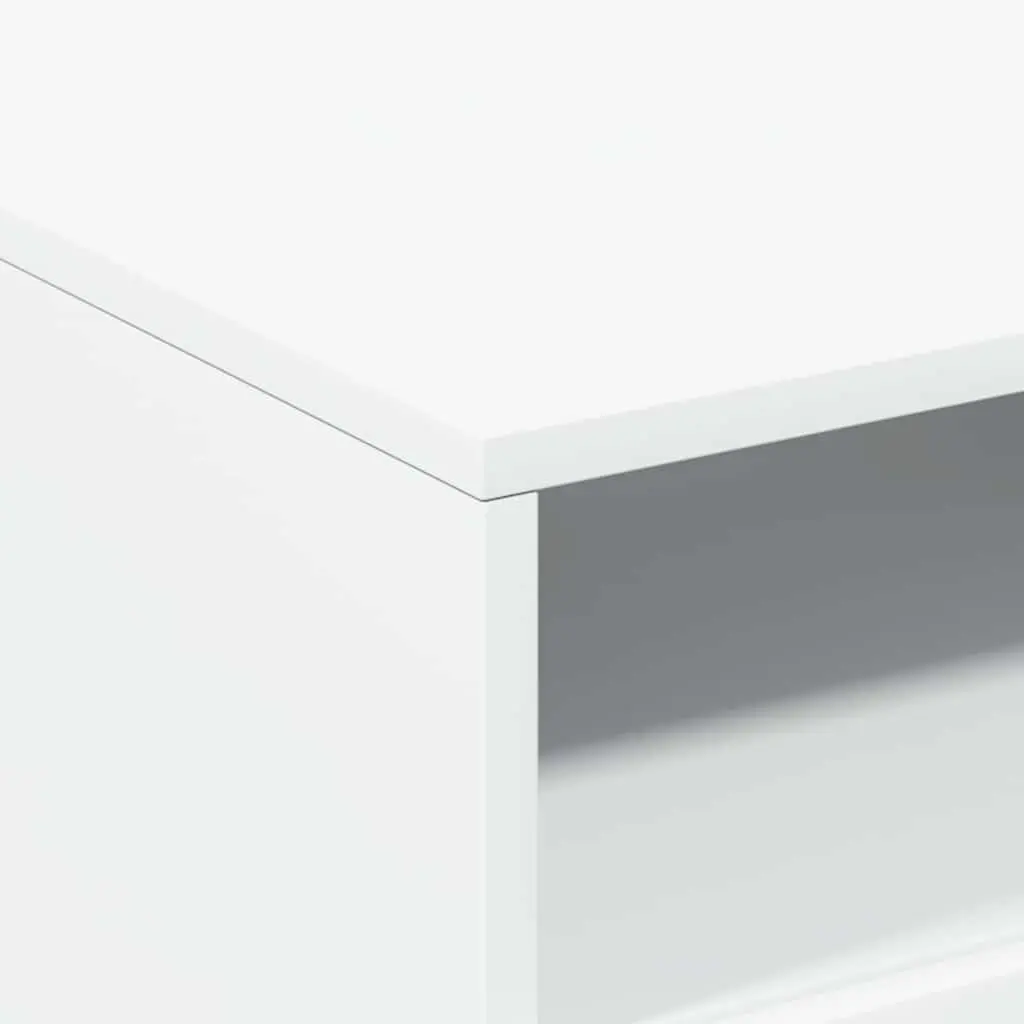 Coffee Table White Modern RGB LED Lights Engineered Wood 50 x 49 x 40 cm