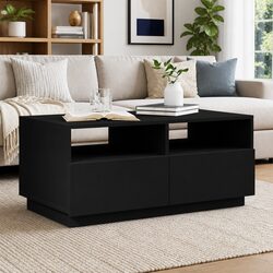 RGB LED Coffee Table in Black for Modern Living Spaces