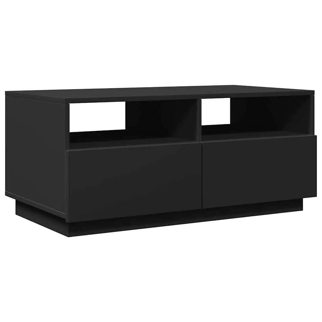 Coffee Table Black Modern 90L x 49W x 40H cm Engineered Wood