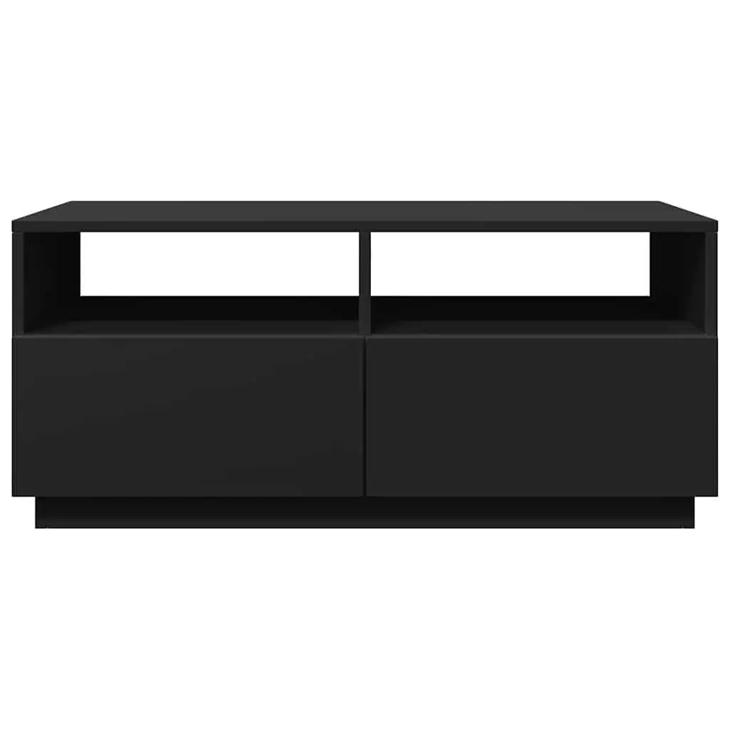 Coffee Table Black Modern 90L x 49W x 40H cm Engineered Wood