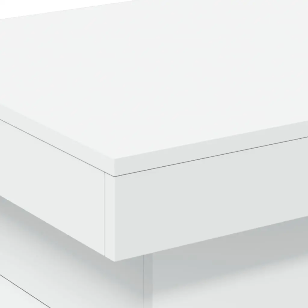 Coffee Table Modern White 50x50x40cm Engineered Wood with RGB LED Lights