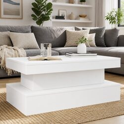 Modern Coffee Table with RGB LED Lights for Living Rooms