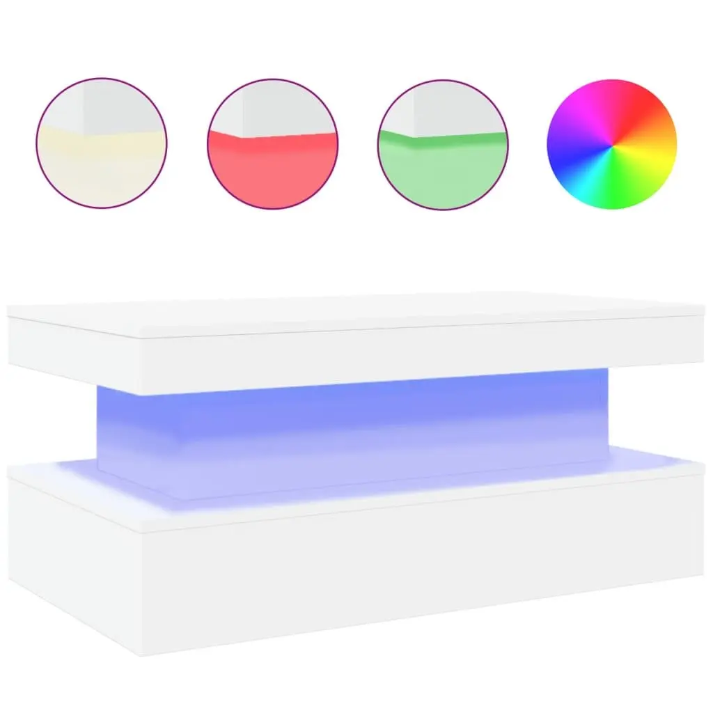 Coffee Table with RGB LED Lights for Living Rooms