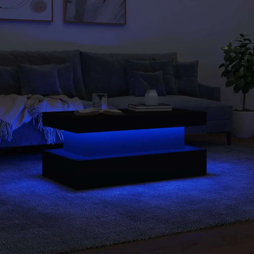 Coffee Table with RGB LED Lights for Living Rooms