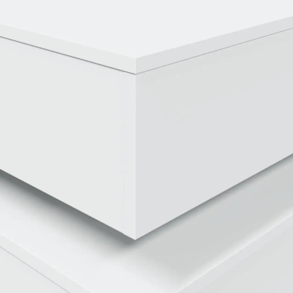 Coffee Table Modern White Accent 50L x 50W x 40H cm Engineered Wood with RGB LED Lights
