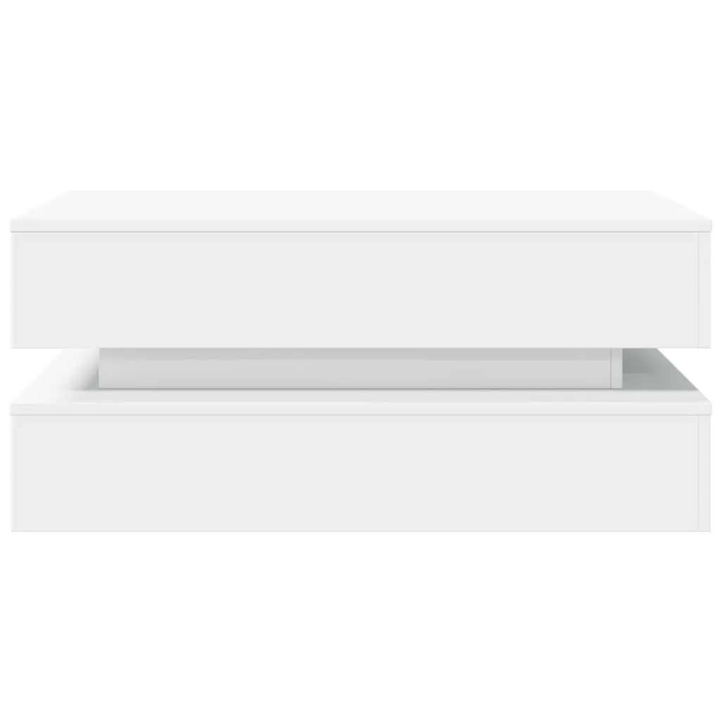 White Coffee Table with RGB LED Lights for Living Rooms