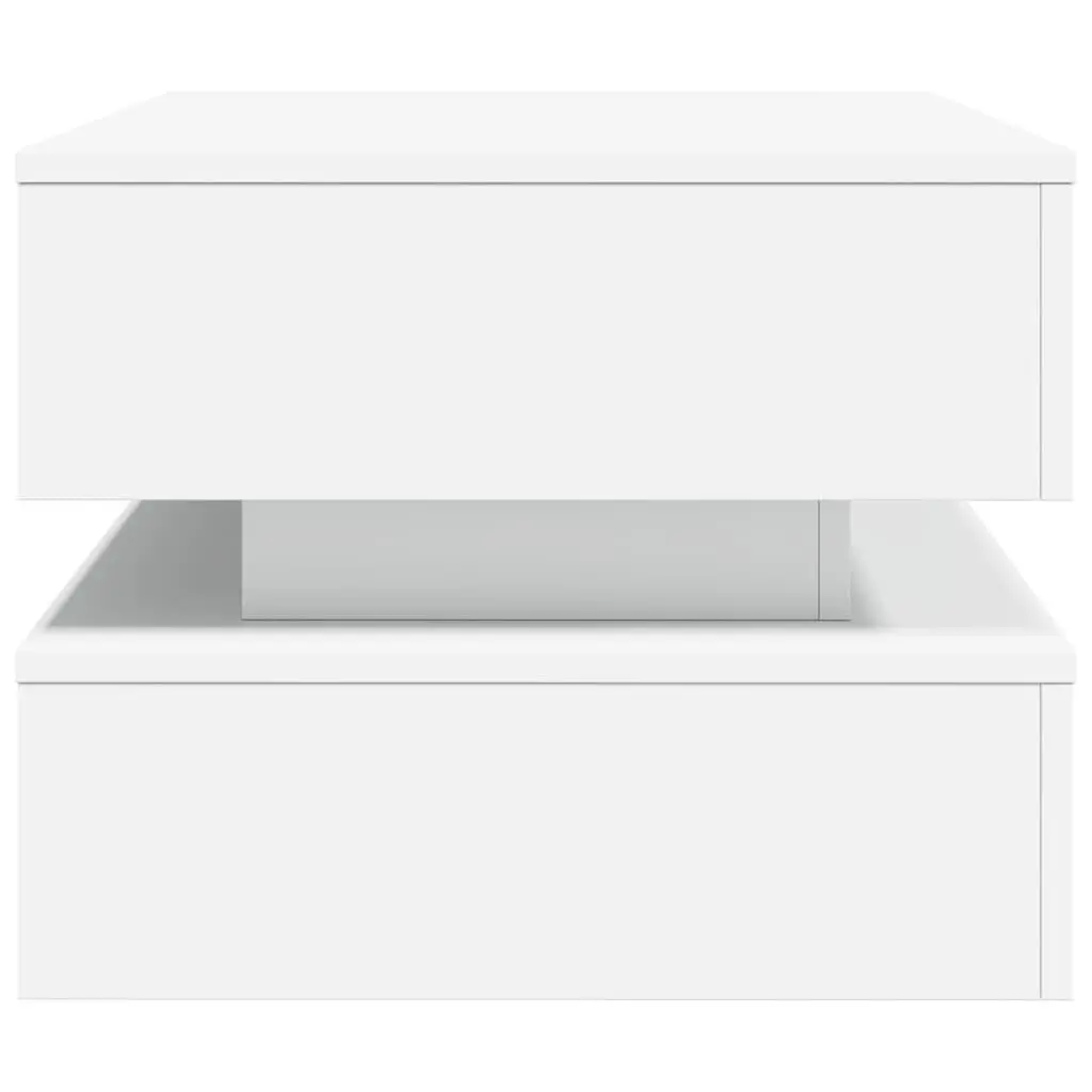 White Coffee Table with RGB LED Lights for Living Rooms