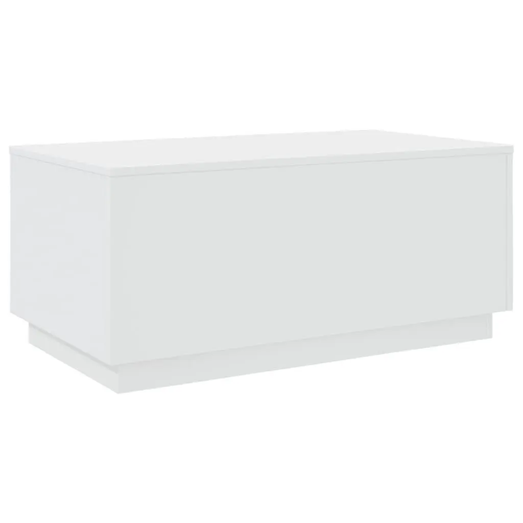 Coffee Table Modern White Engineered Wood with RGB LED Lights