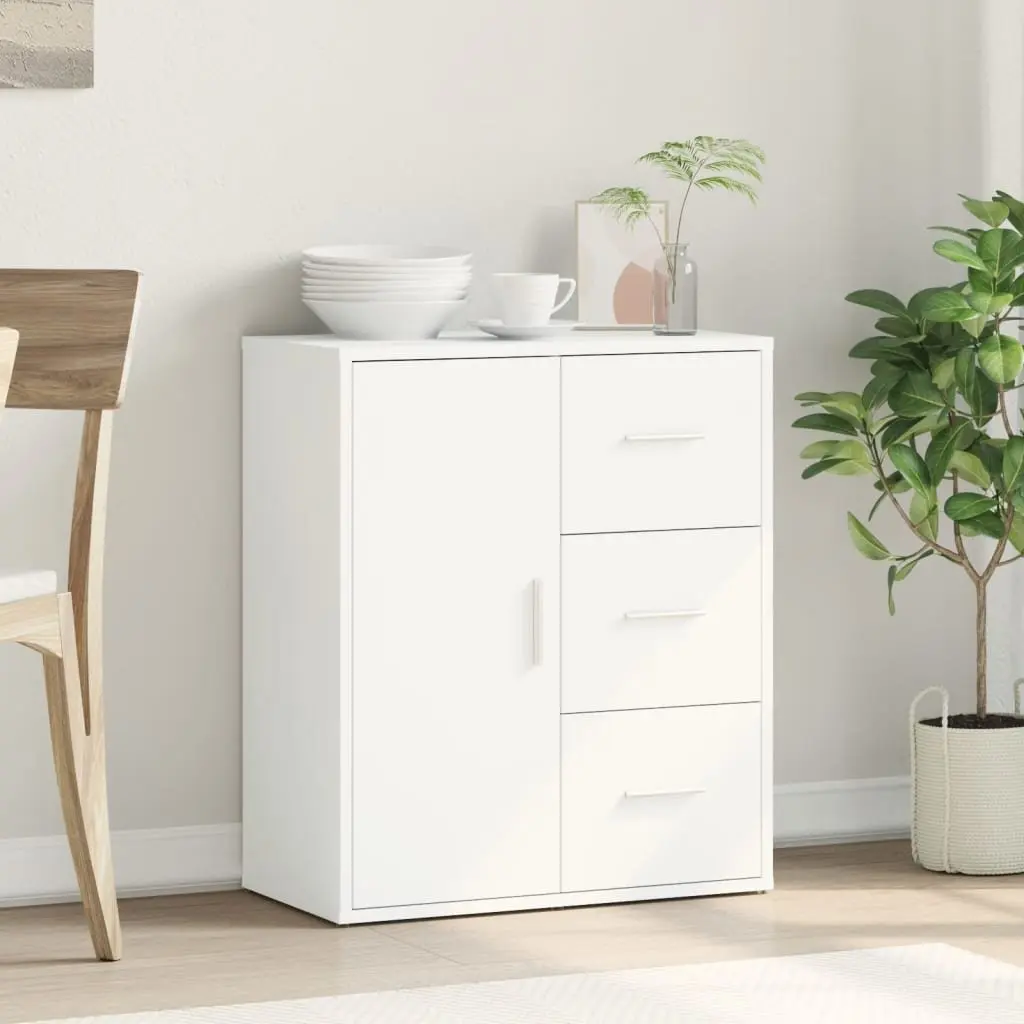 Sideboard Storage Cabinet White 60x31x70 cm Engineered Wood Buffet Furniture