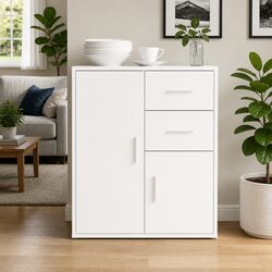 White Sideboard Storage Cabinet 60x31x70 cm
