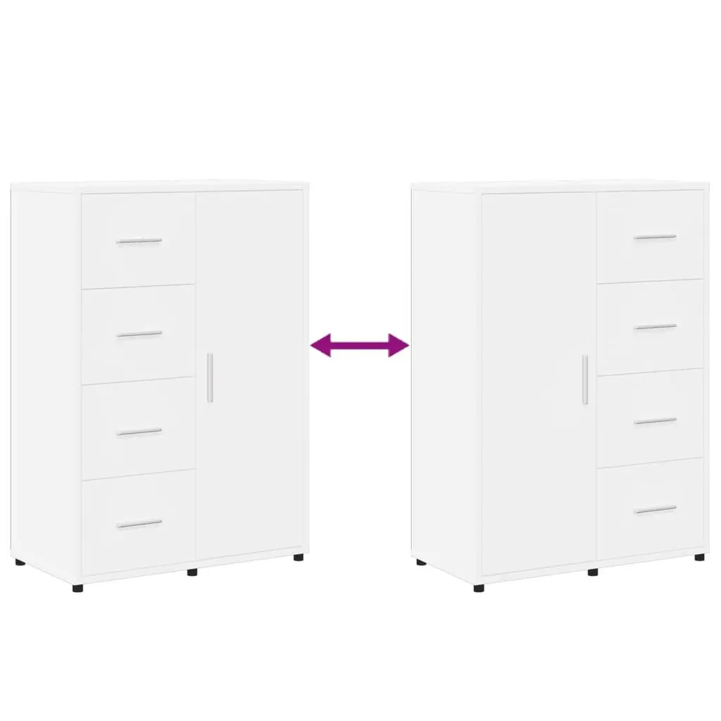 White Sideboard 60x31x84 cm Engineered Wood Cabinet