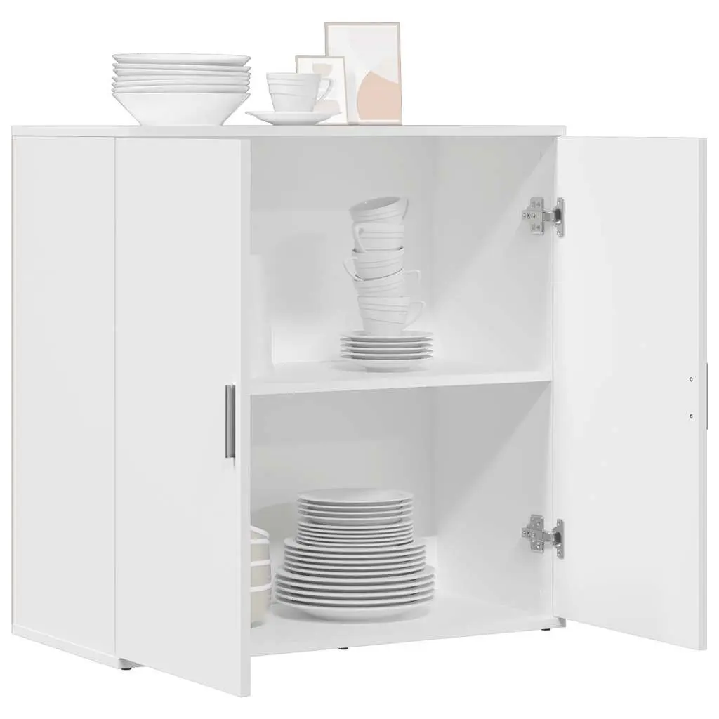 White Storage Sideboard 79x38x80 cm Engineered Wood