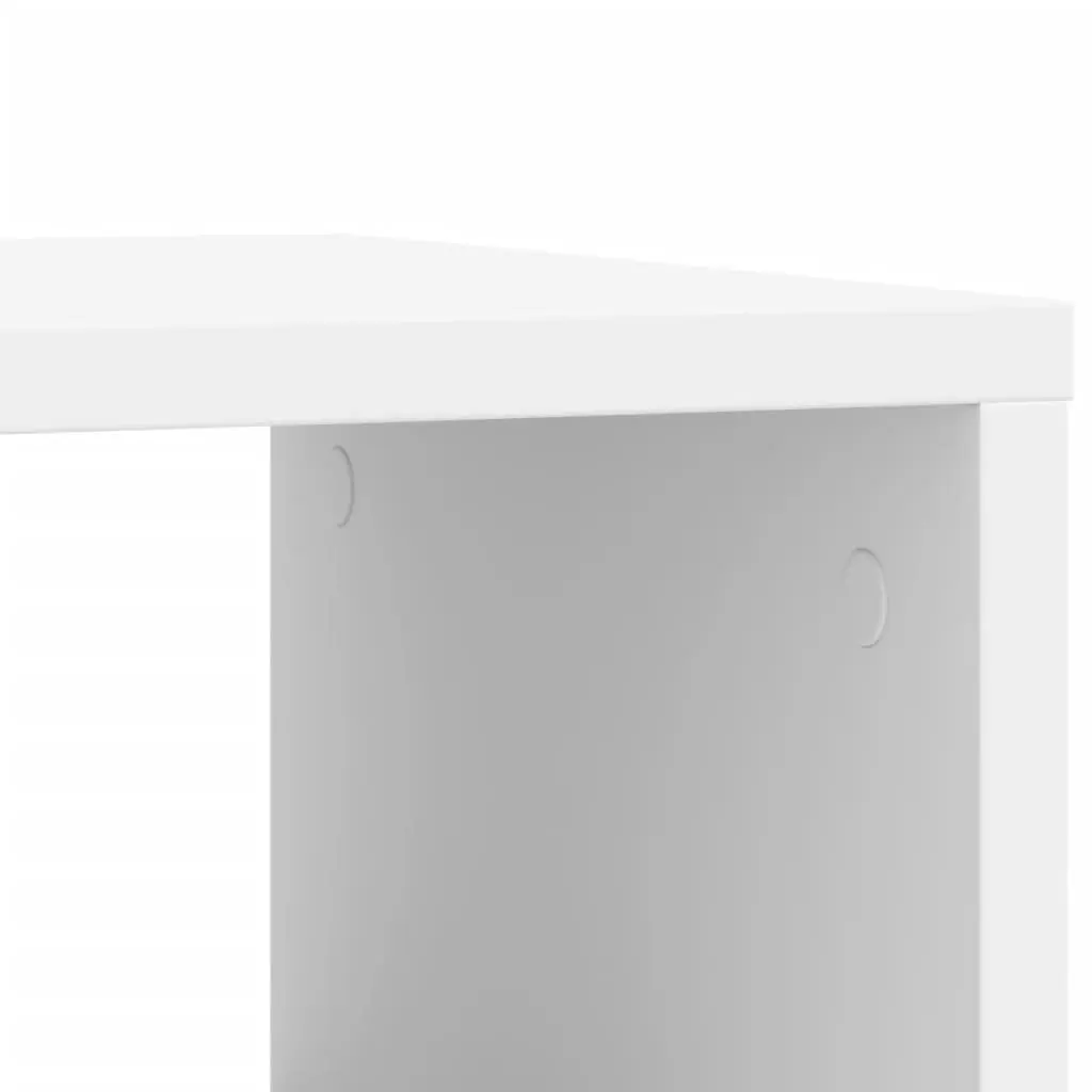 End Table White Engineered Wood Modern Accent Side Table with Storage and Wheels