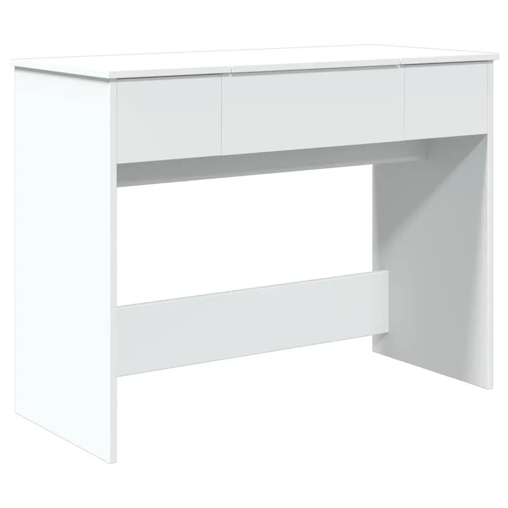 White Bedroom Vanity with Mirror and Storage Unit 100x45x76cm