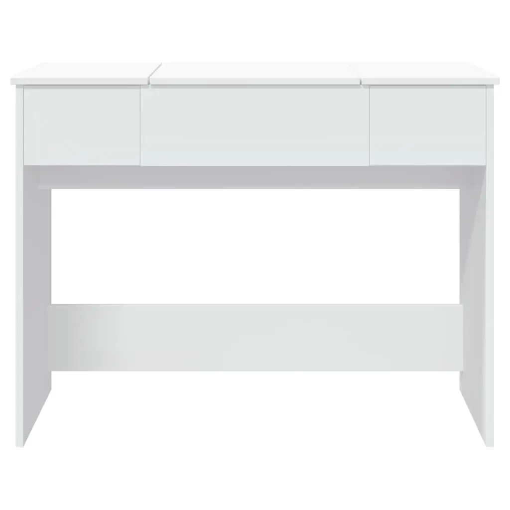 White Bedroom Vanity with Mirror and Storage Unit 100x45x76cm