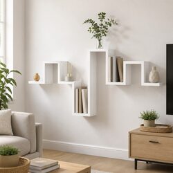 White Wall Shelf 104.5x10x43 cm for Organized Living