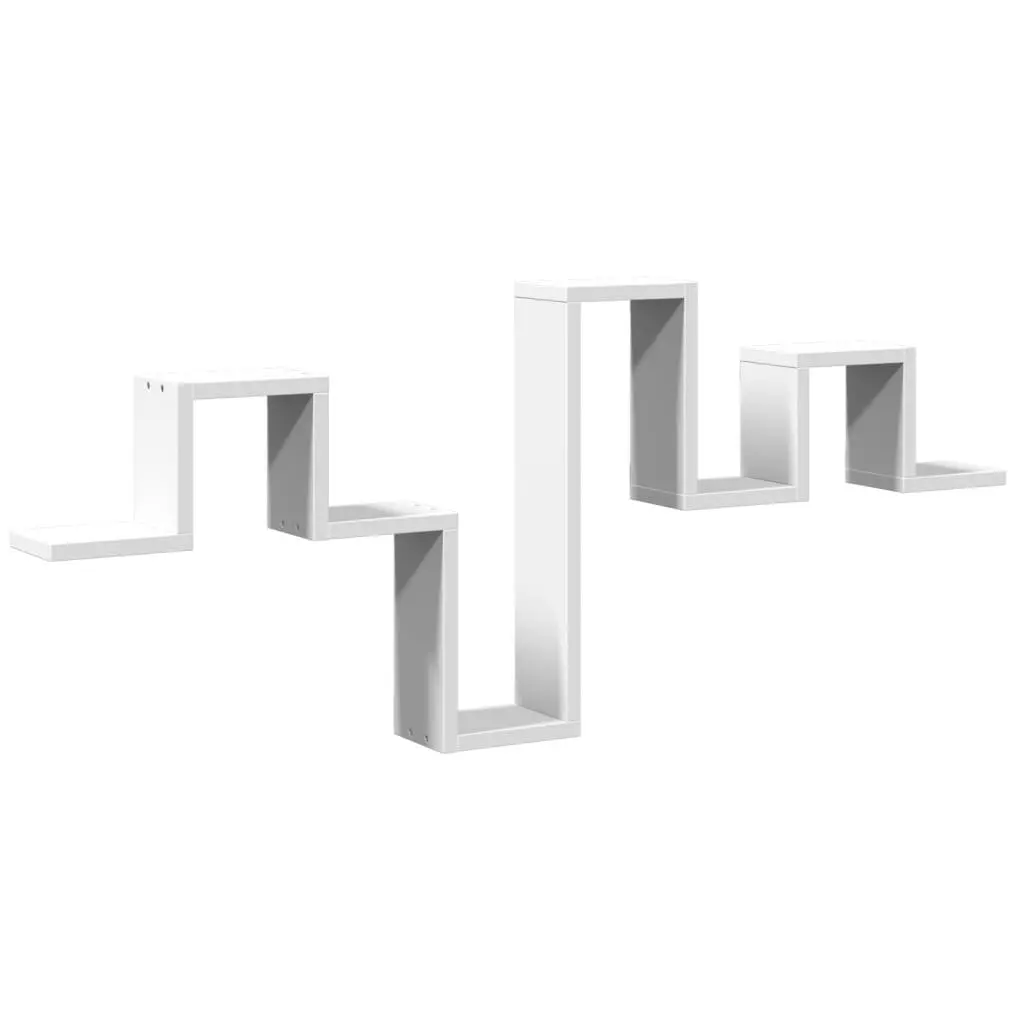 Wall Shelf White 104.5x10x43 cm Engineered Wood Storage Display Bookcase Organiser Shelving Unit