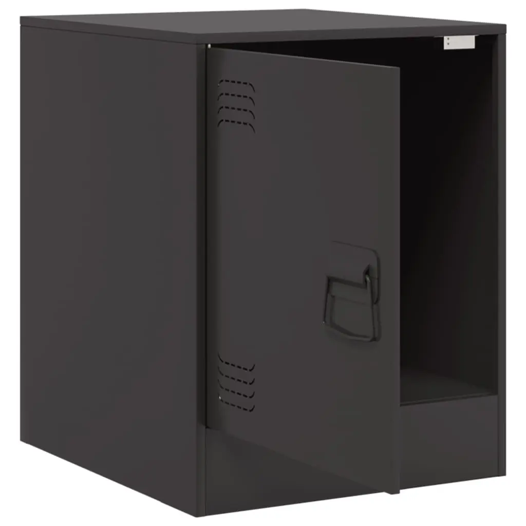 Bedside Cabinets 2 Pieces Black Bedroom Storage Tables Nightstand Furniture