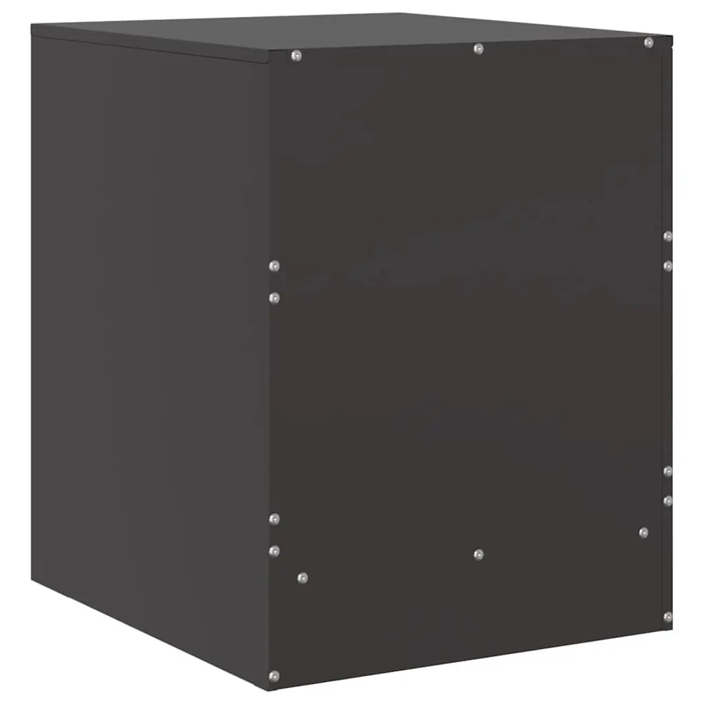 Bedside Tables Black Steel 34.5 x 39 x 44 cm Storage Cabinets 2 Piece Set