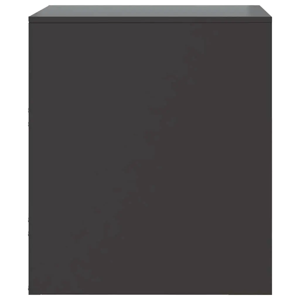 Bedside Tables Black Steel 34.5 x 39 x 44 cm Storage Cabinets 2 Piece Set