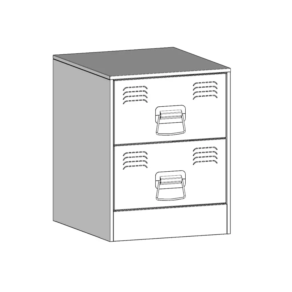 Bedside Tables Black Steel 34.5 x 39 x 44 cm Storage Cabinets 2 Piece Set