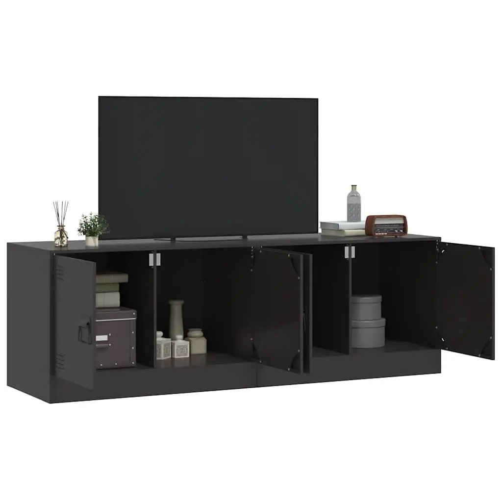 Black Steel Frame TV Cabinets Set of 2
