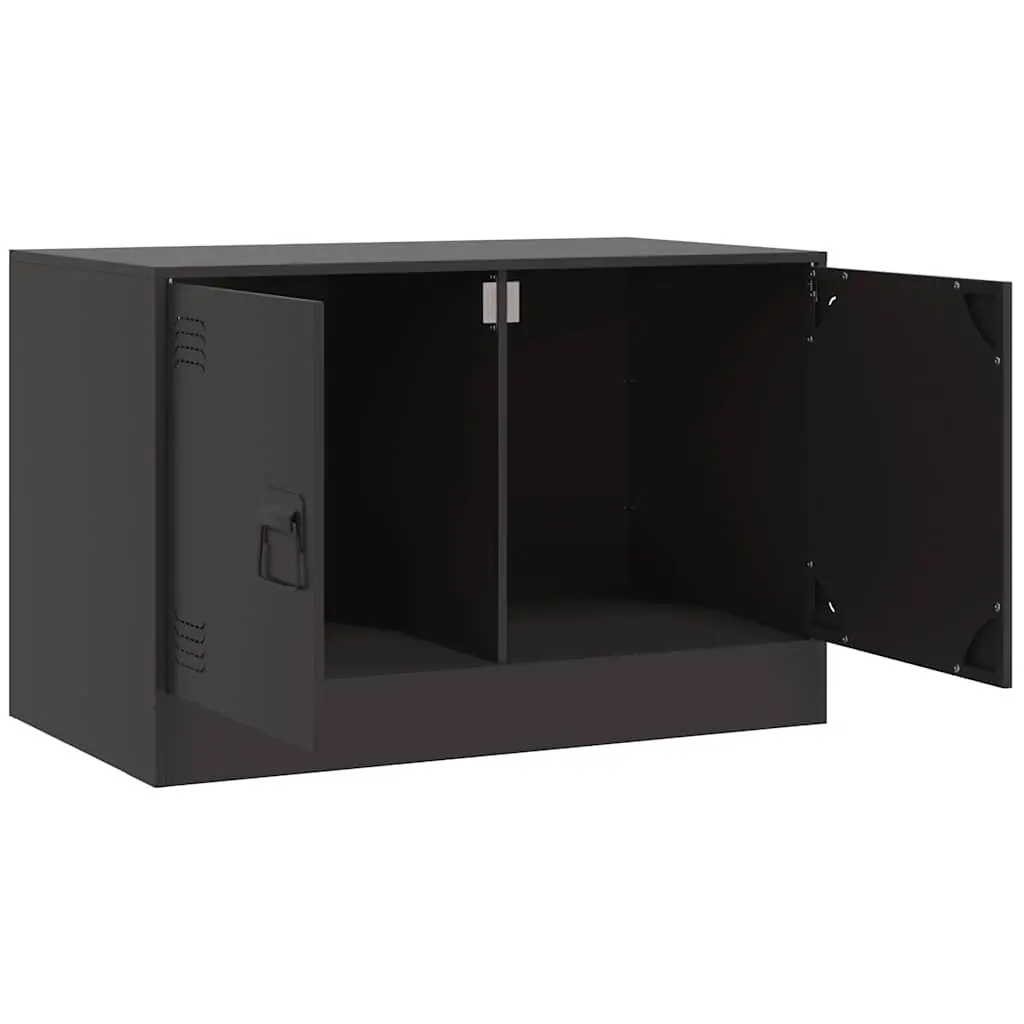 Black Steel Frame TV Cabinets Set of 2