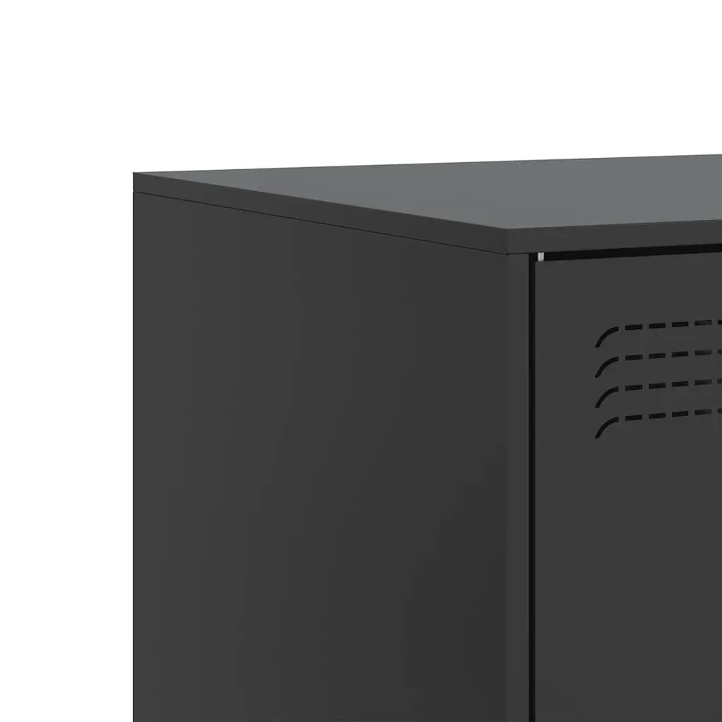 Black Steel Frame TV Cabinets Set of 2