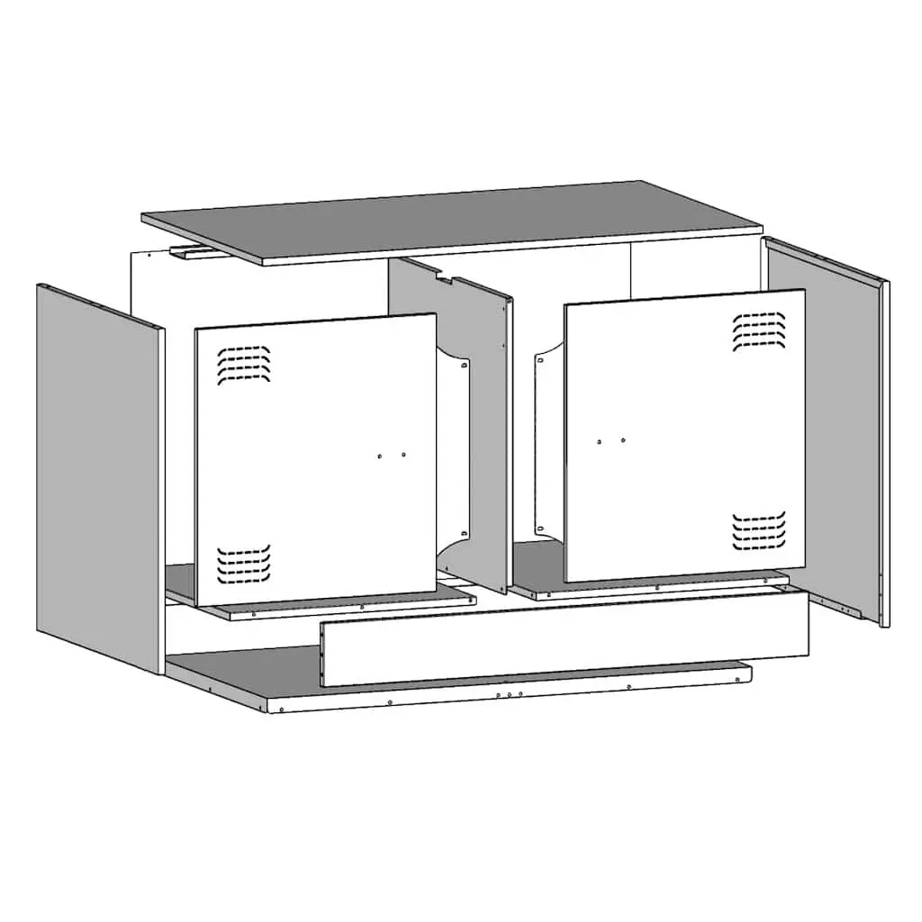 Black Steel Frame TV Cabinets Set of 2