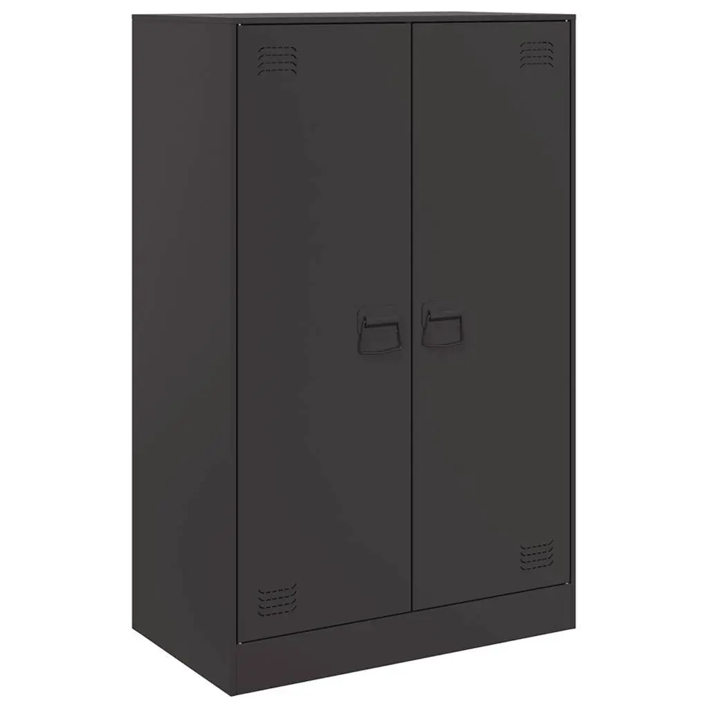 Black Sideboard Cabinet with Steel Frame 67x39x107cm