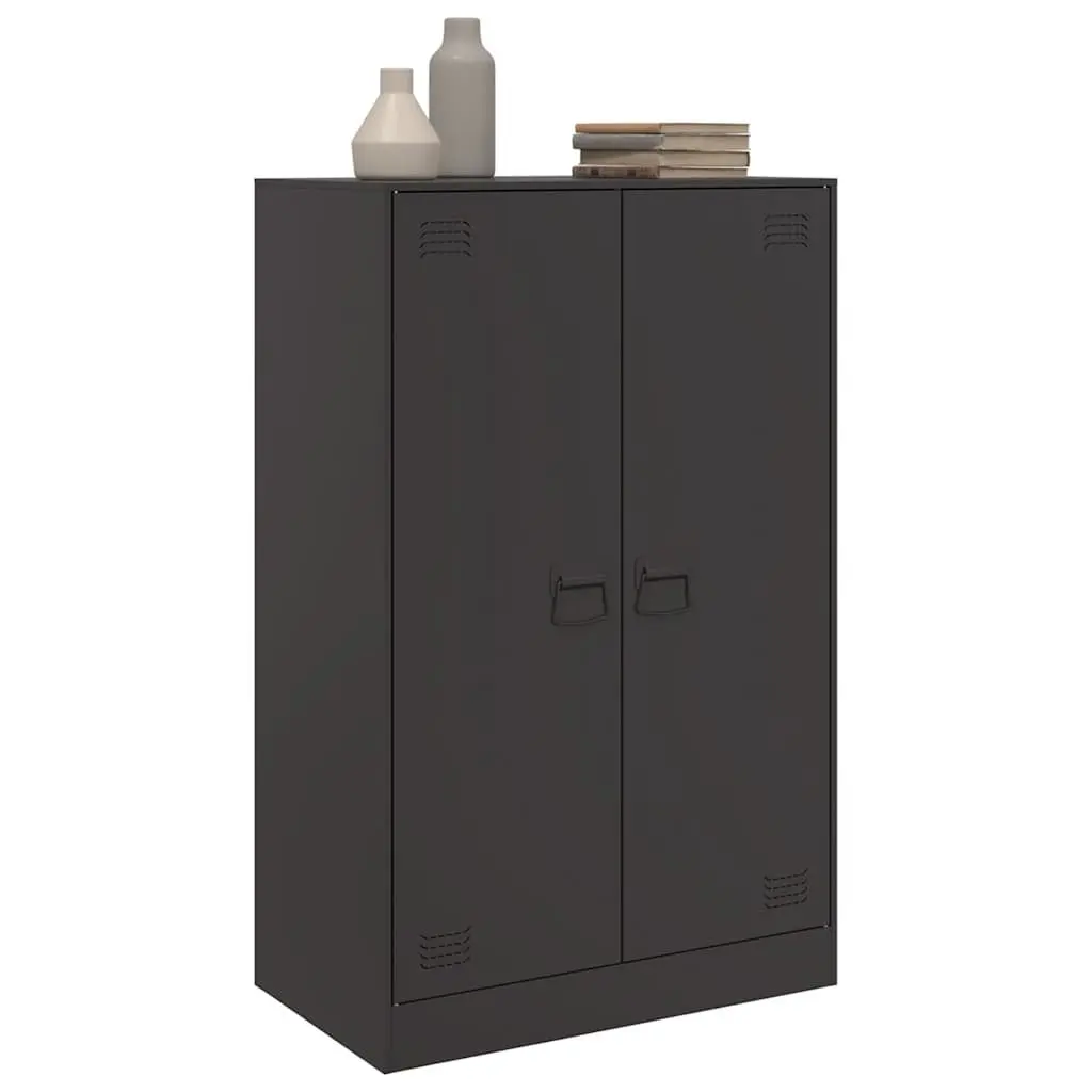 Black Sideboard Cabinet with Steel Frame 67x39x107cm
