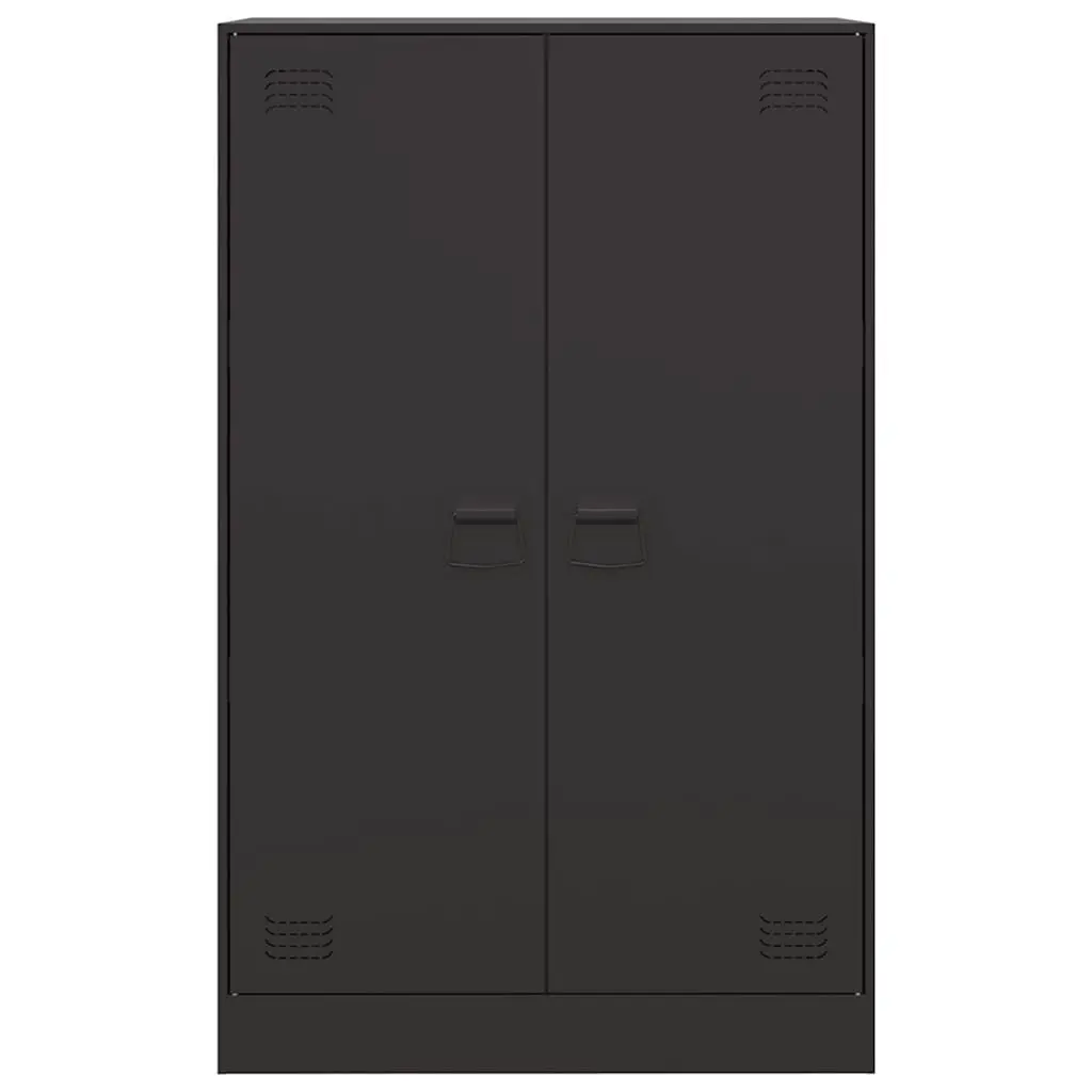 Black Sideboard Cabinet with Steel Frame 67x39x107cm