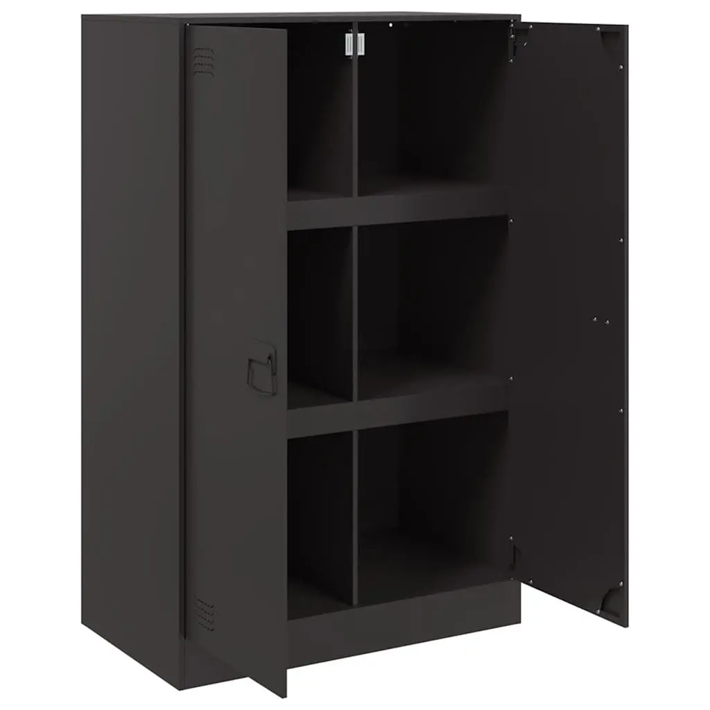 Black Sideboard Cabinet with Steel Frame 67x39x107cm