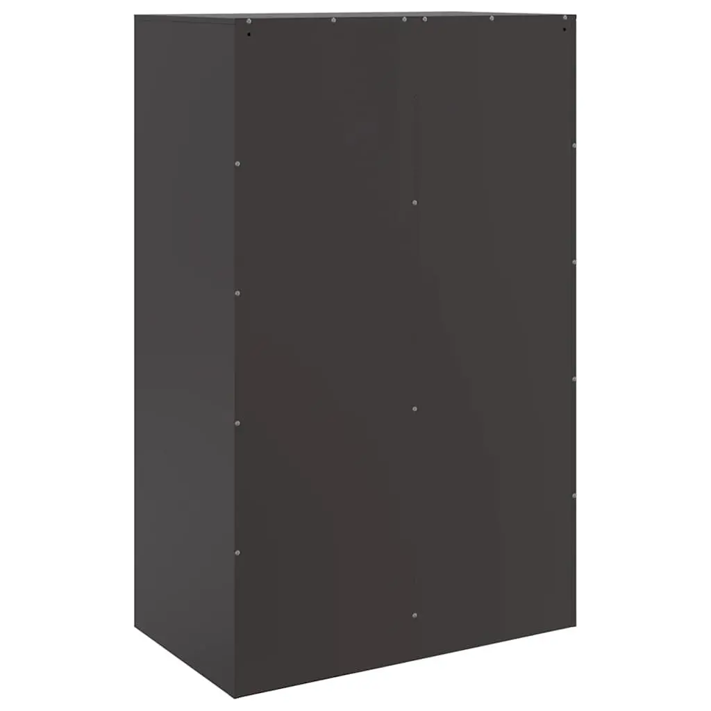 Black Sideboard Cabinet with Steel Frame 67x39x107cm