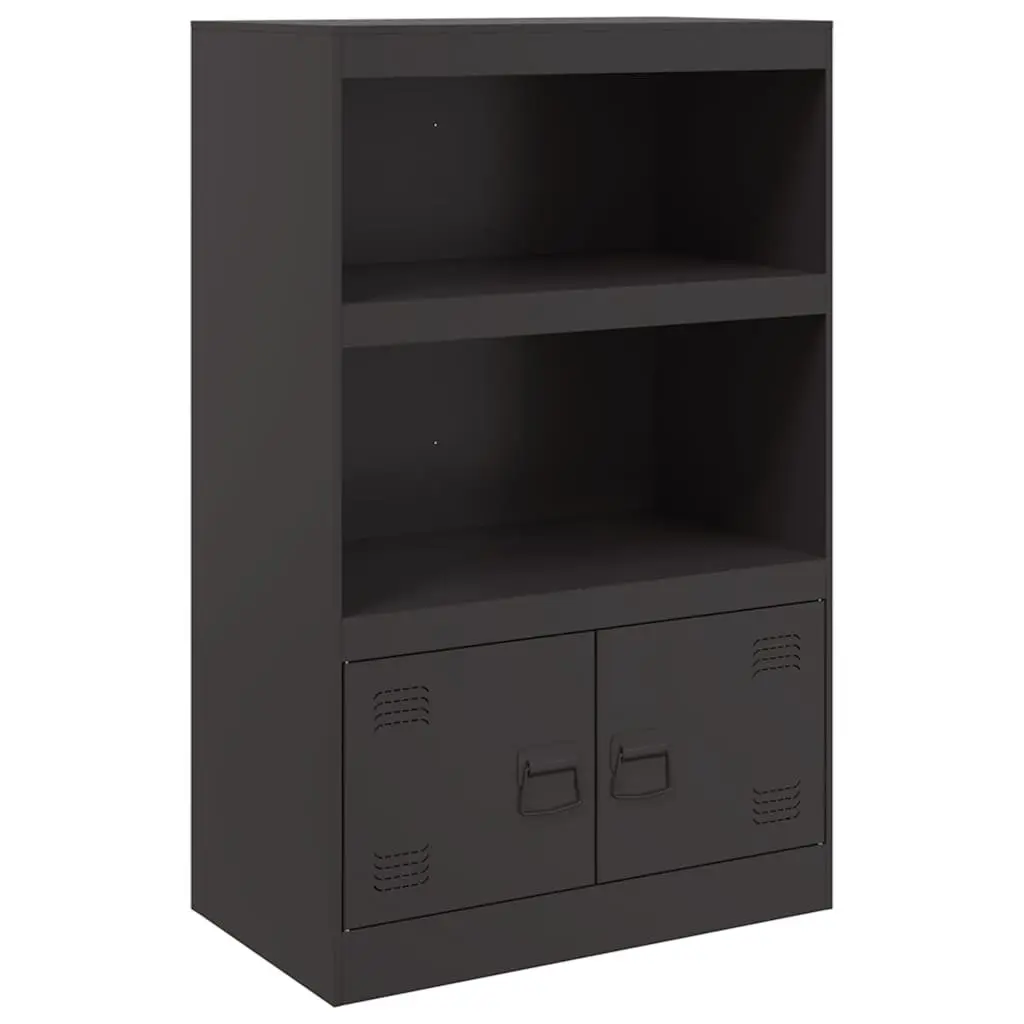 Sideboard Black 67x39x107 cm Steel Frame Storage Cabinet Buffet Furniture