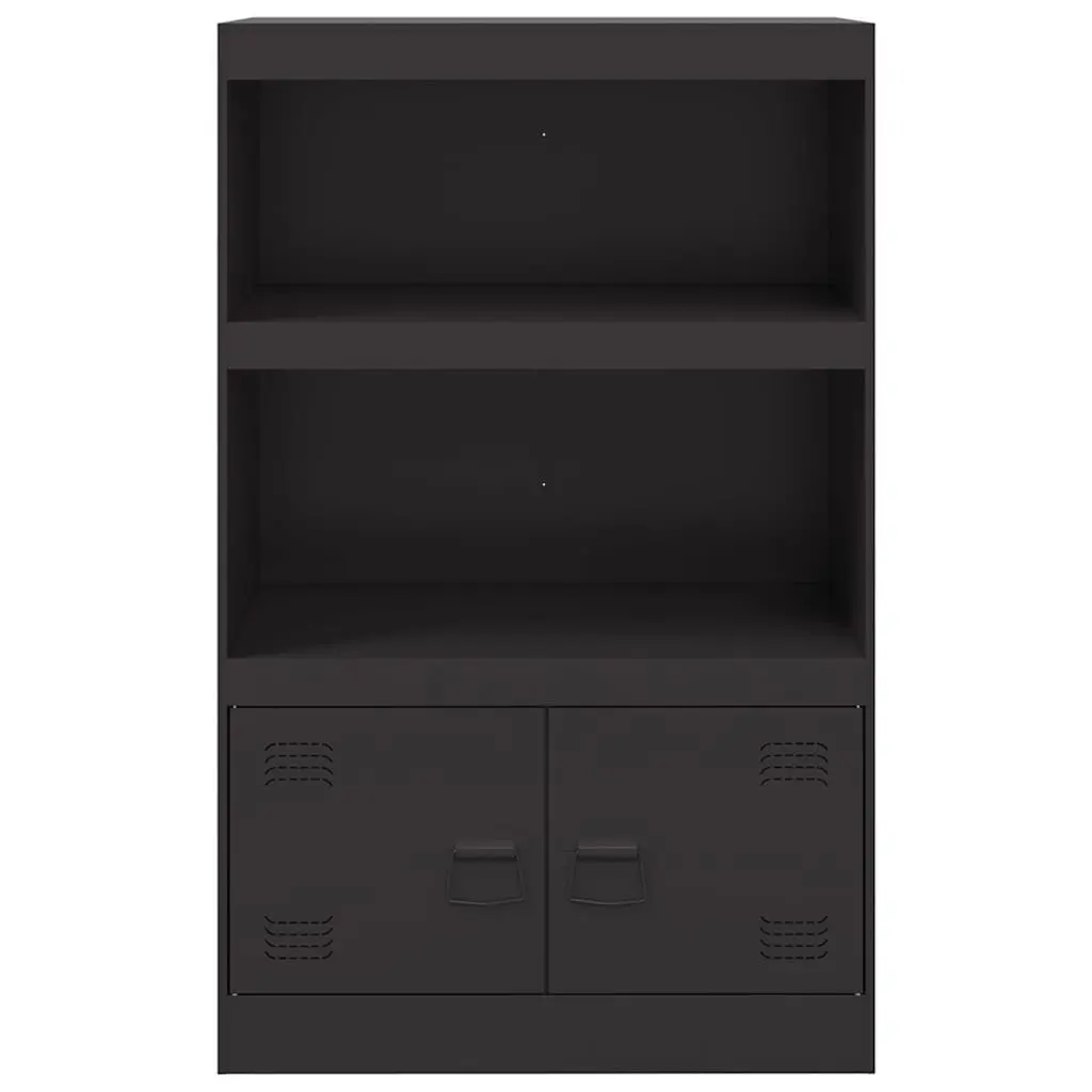 Sideboard Black 67x39x107 cm Steel Frame Storage Cabinet Buffet Furniture